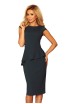 Rochie verde Peplum cu Maneci Scurte