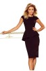 Rochie peplum neagra cu Maneci Scurte