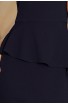 Rochie midi navy , Peplum Mulata cu Maneci Scurte