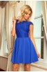 Rochie bleu,mini babydoll, cu dantela , fara maneci