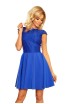 Rochie bleu,mini babydoll, cu dantela , fara maneci