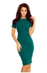 Rochie office verde cu maneci scurte