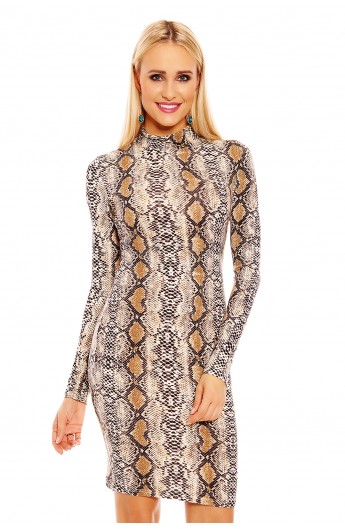 Rochie Scurta Mulata cu Imprimeu Snake