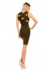 Rochie Midi Fara Maneci din Material Reiat