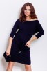 Rochie sport cu buzunare si snur in talie albastru S